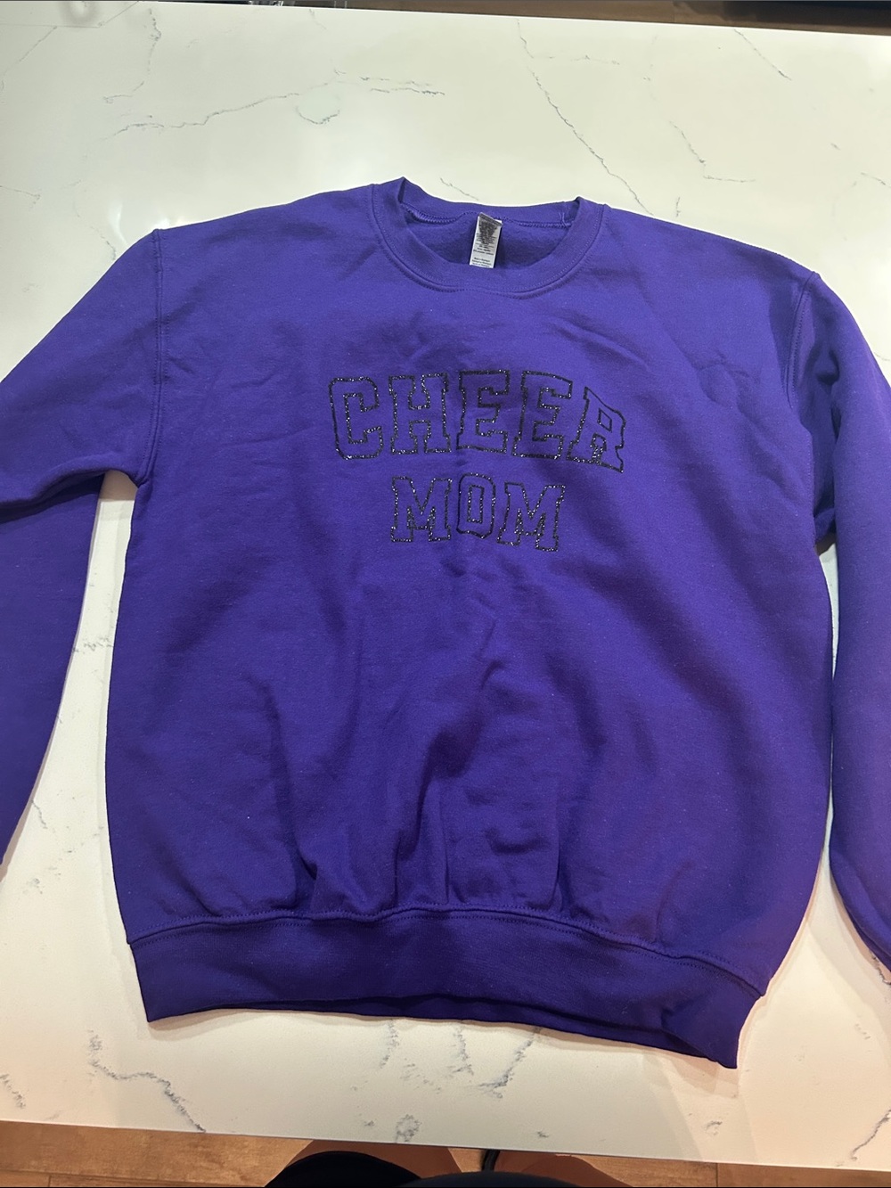 Purple "Cheer Mom" Crewneck Sweatshirt size medium